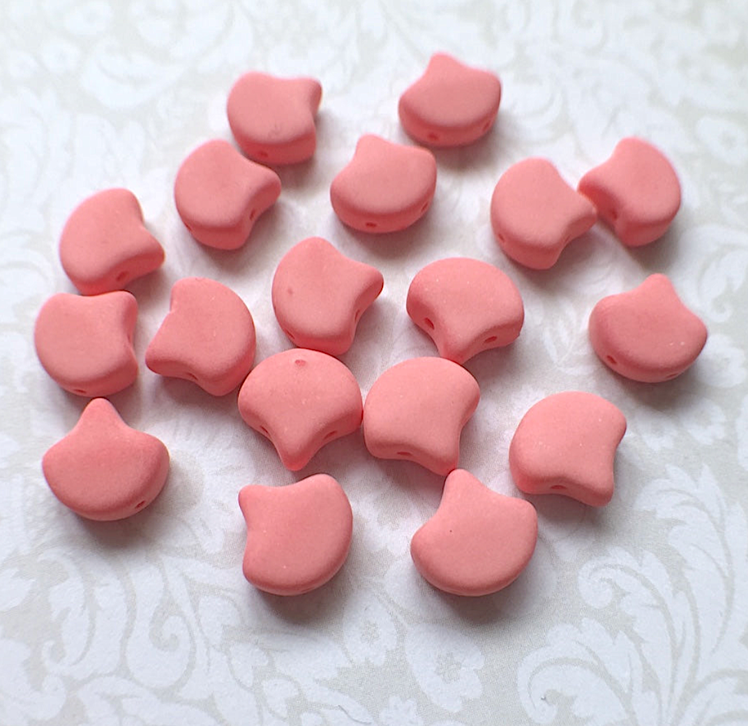 Bondeli Matte Coral Ginko Duo Beads by Matubo - 10 grams