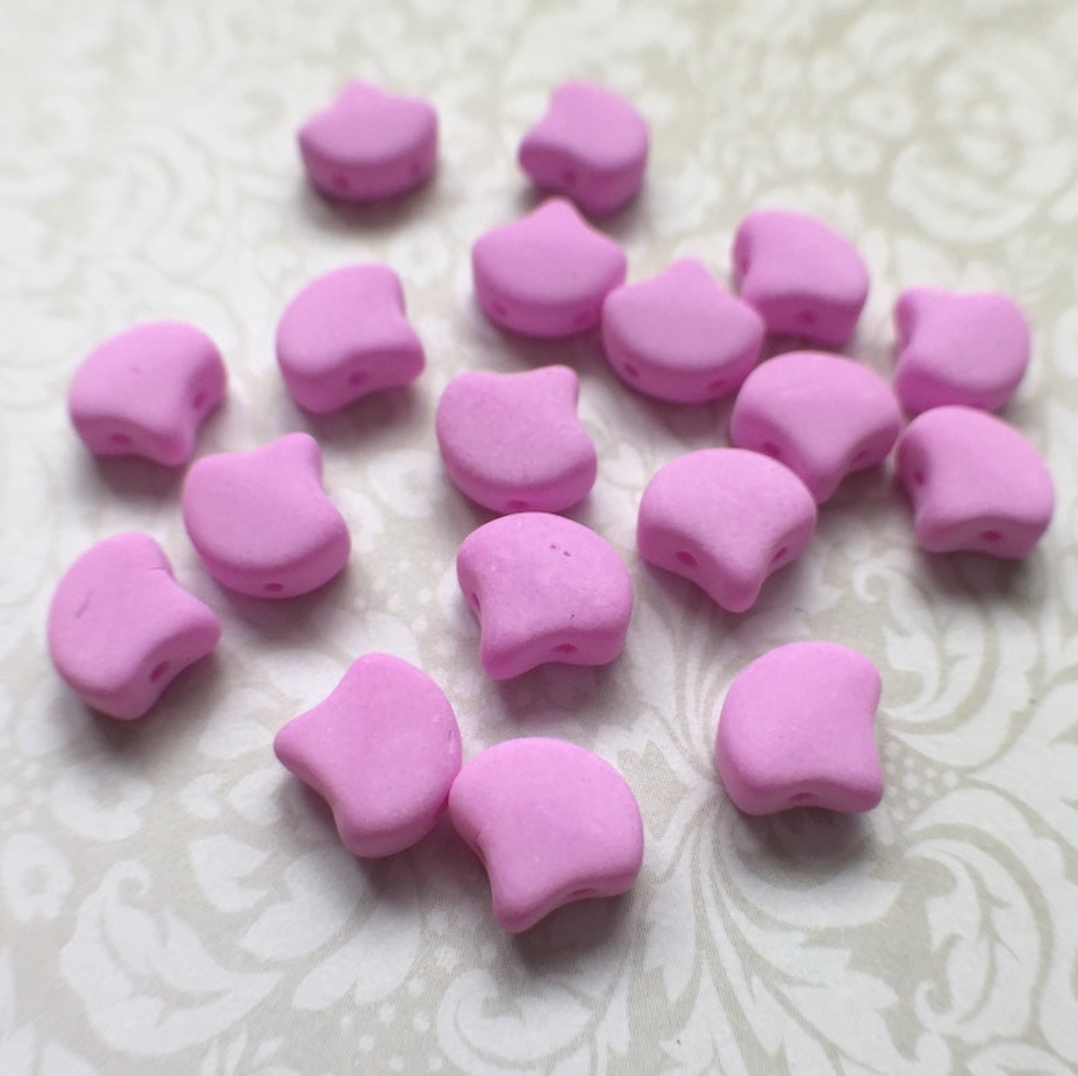 Bondeli Matte Lilac Ginko Duo Beads by Matubo - 10 grams