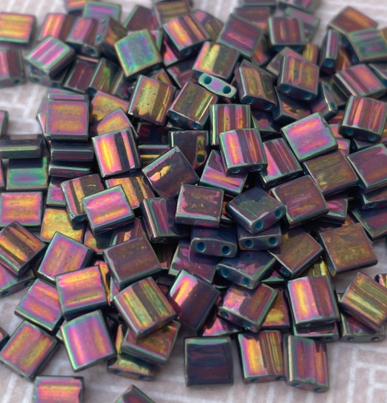 Bronze Metallic Iris Miyuki Tila Beads 8 grams