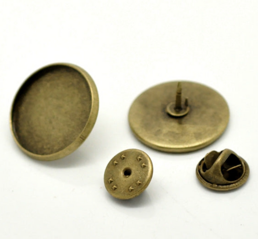 Bronze Tie Tacks Lapel Scatter Pins with 20 mm Base - Pack of 10