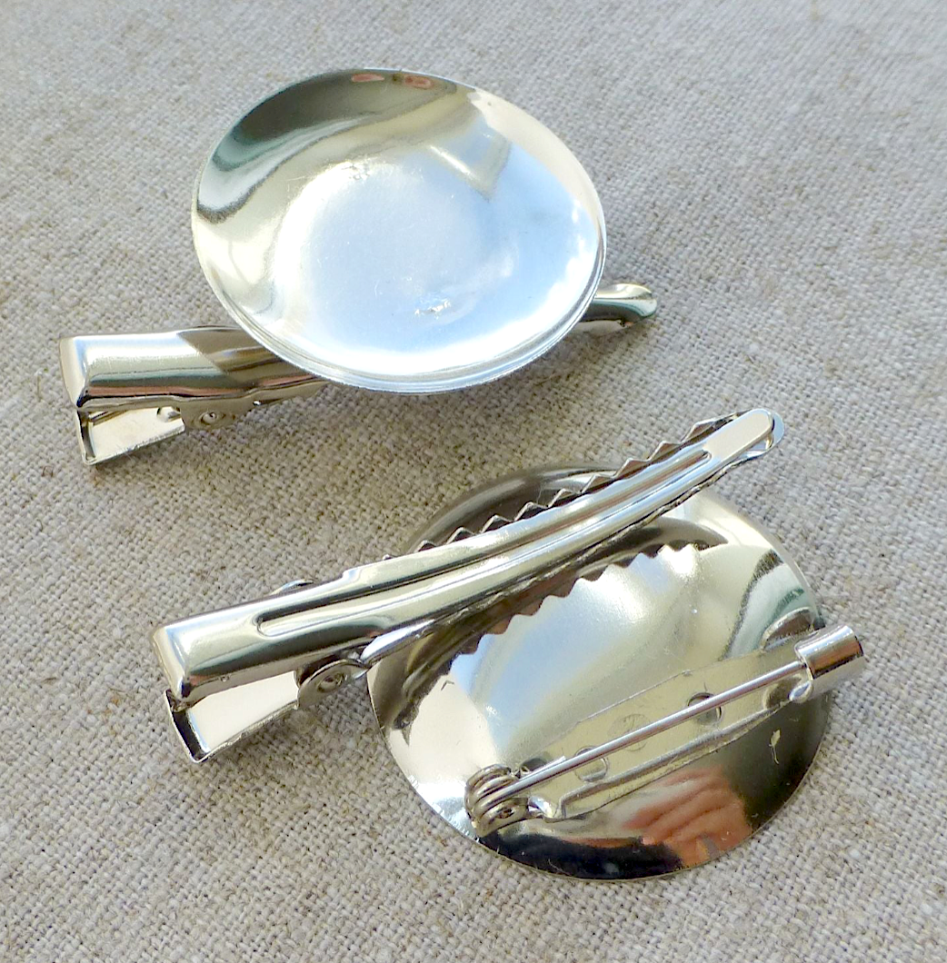 Brooch Setting with Alligator Hair Clip - Pack of 4