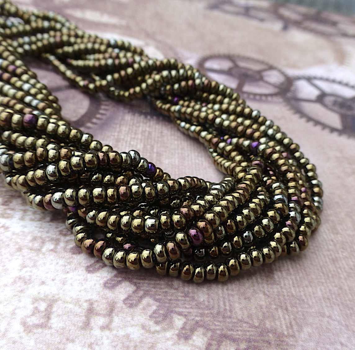 Brown Iris 8/0 Czech Glass Seed Beads - 20 grams