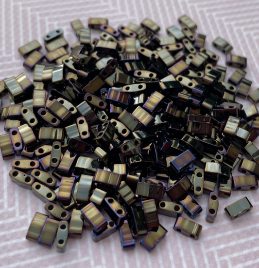 Brown Iris Miyuki Half Tila Beads - 8 grams
