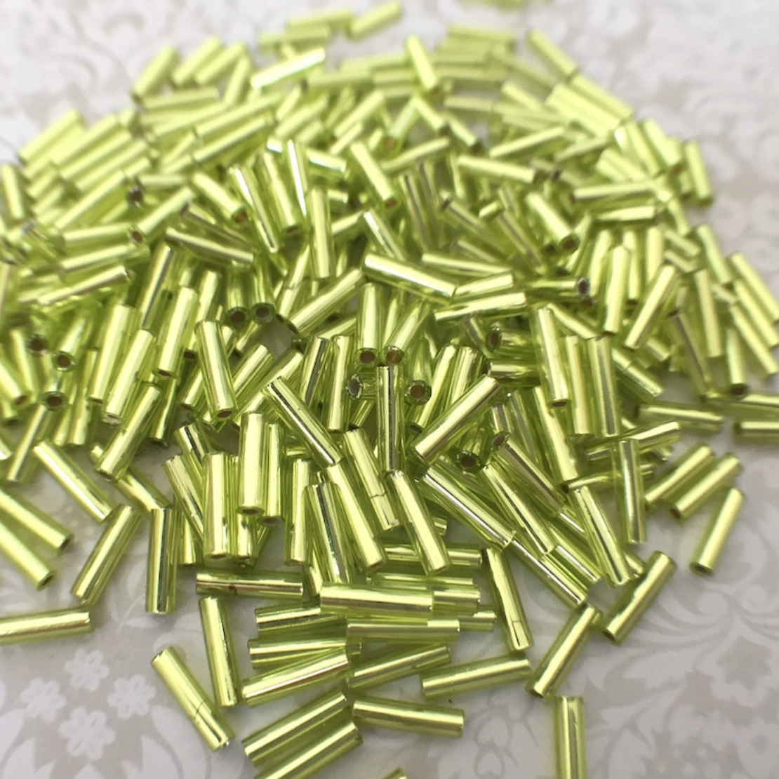 Chartreuse 6mm Miyuki Bugle Beads BGL2-9014 - 10 grams