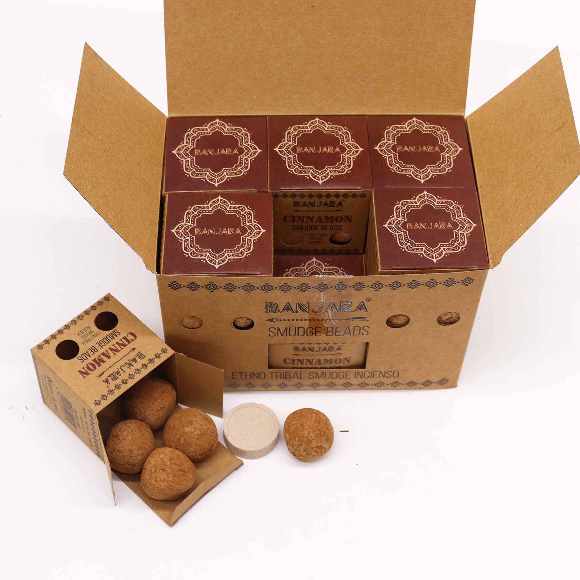 Cinnamon Banjara Smudge Beads and Bead Holder