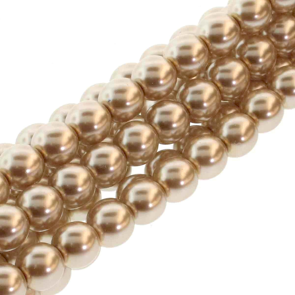 Cocoa Round Czech Glass Pearls 6mm Strand of 75 beads