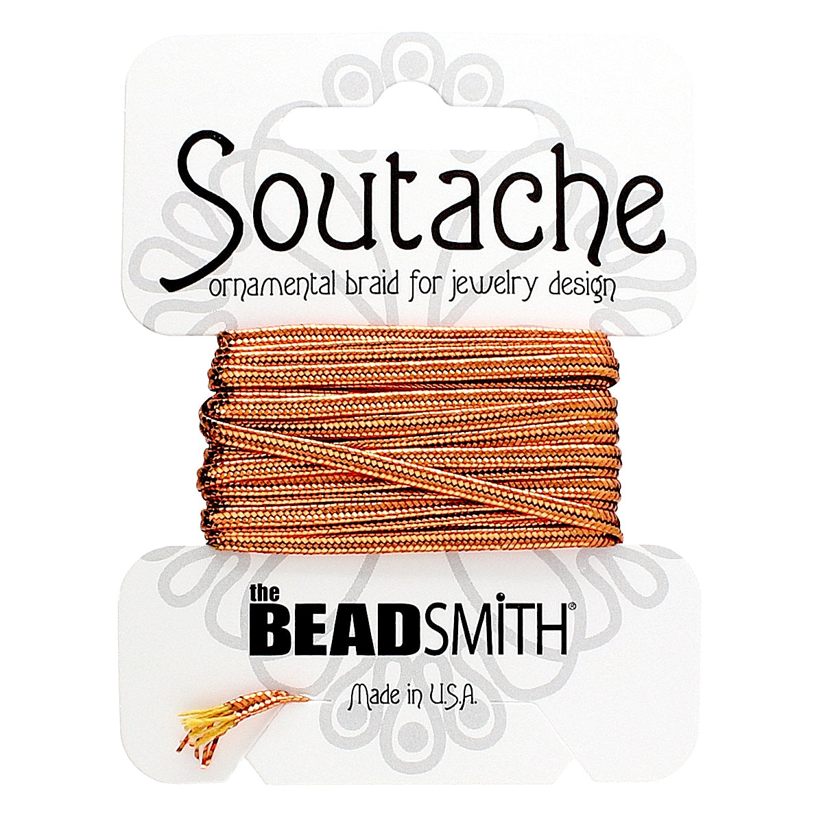 Copper Metallic 3mm Rayon Soutache Cord 3 yards