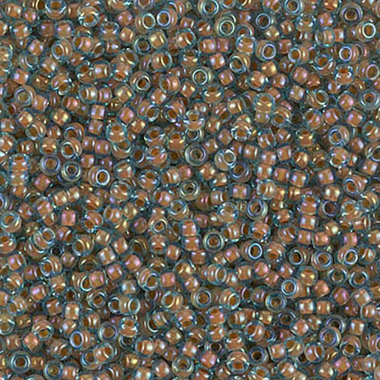 Cream Lined Aqua 11-0351 Miyuki 11/0 Round Japanese Seed Beads 20 grams