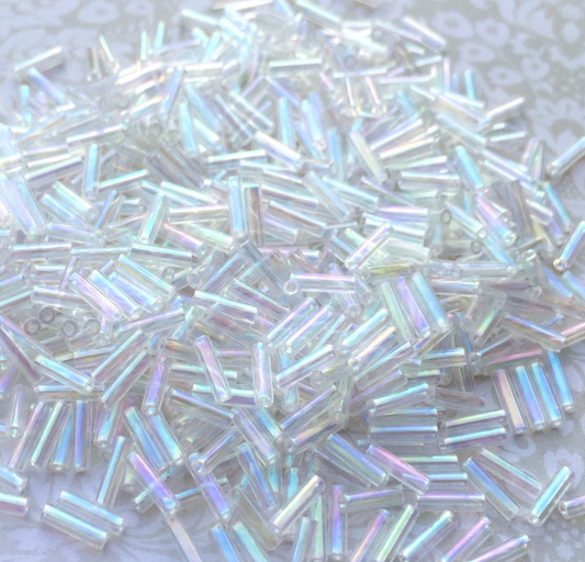 Crystal AB 6mm Miyuki Bugle Beads BGL2-9250 - 10 grams