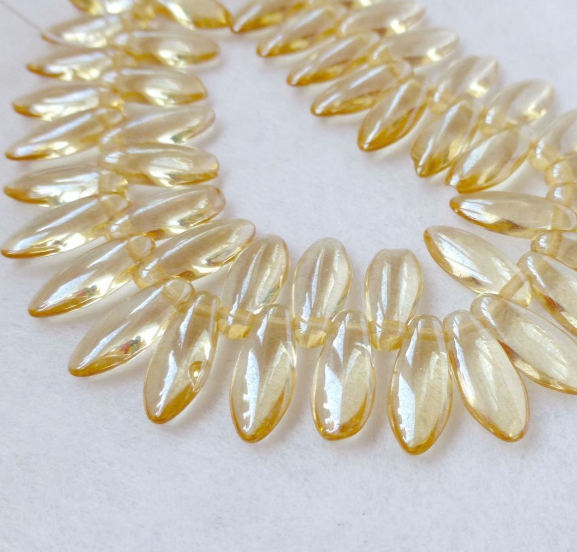 Crystal Champagne One Hole Dagger Beads - Pack of 20 Beads