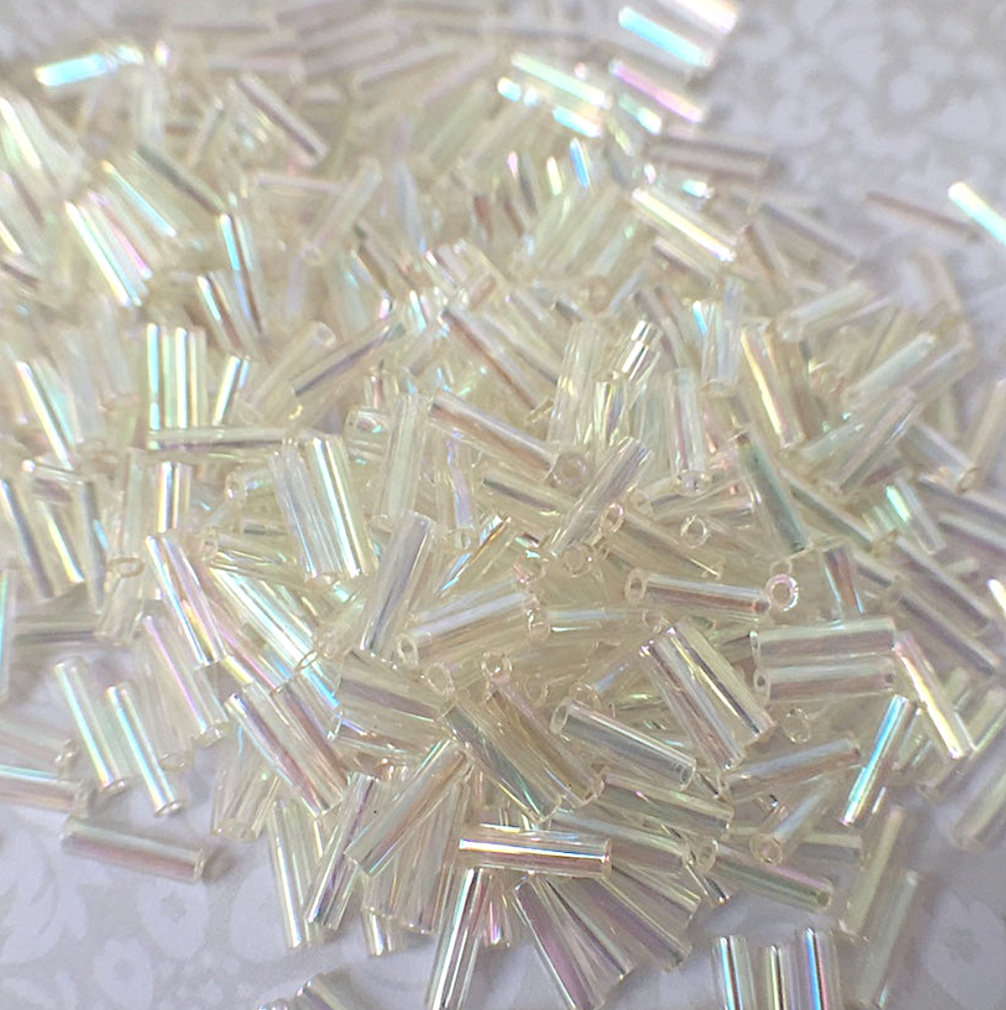 Crystal Ivory Gold Luster 6mm Miyuki Bugle Beads BGL2-92442 - 10 grams