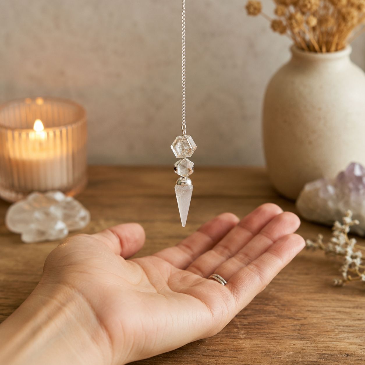 Crystal Quartz Three Piece Pendulum The Architect of Clarity