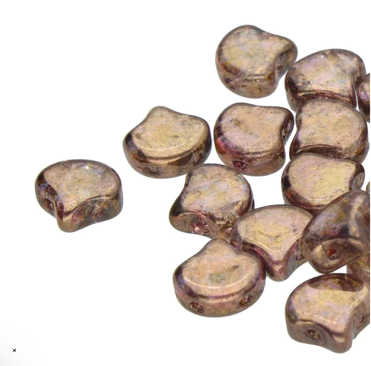 Crystal Senegal Brown Ginko Duo Beads by Matubo - 10 grams