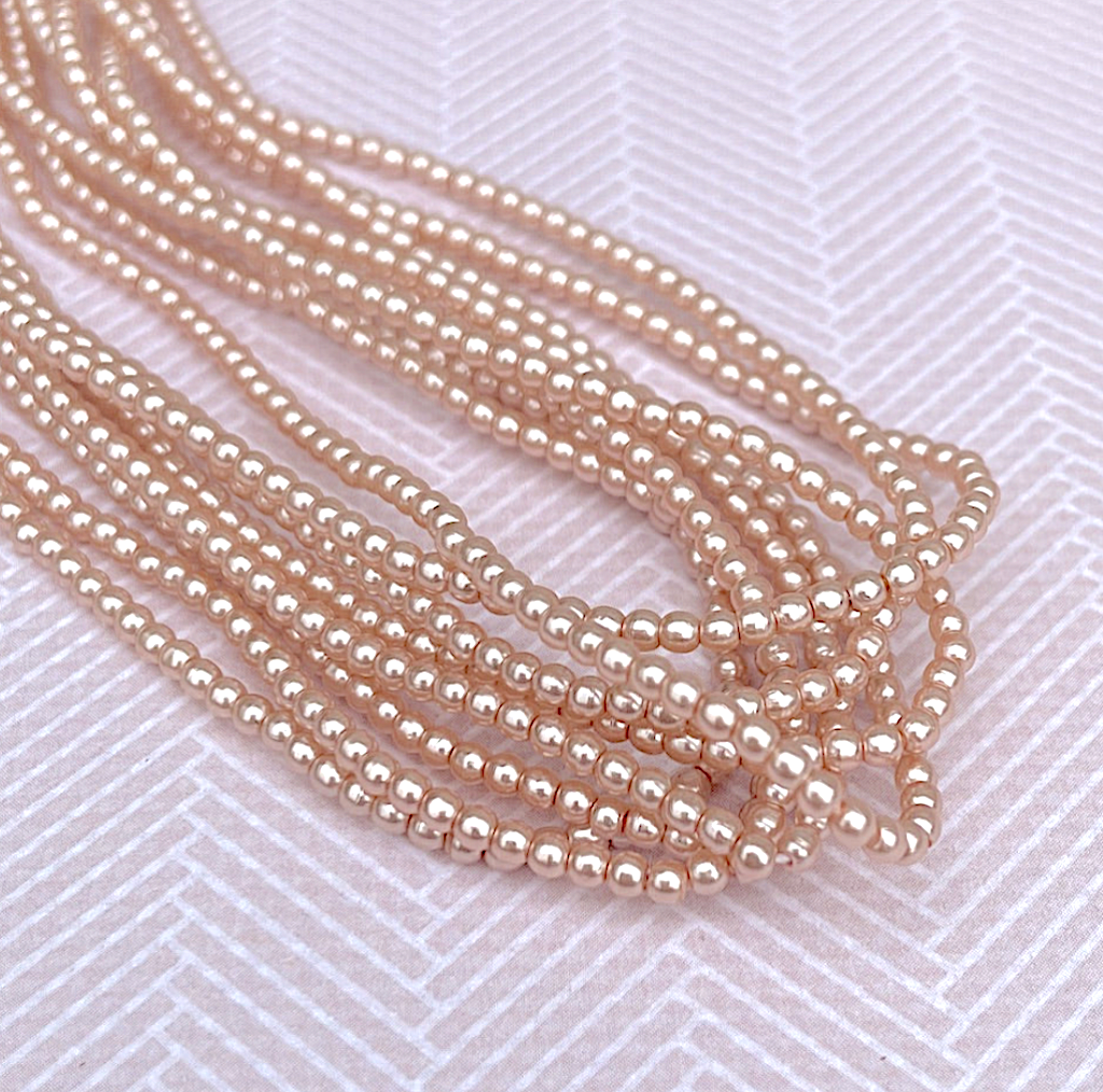 Desert Sand Round Czech Glass Pearls 2mm Strand of 150 beads