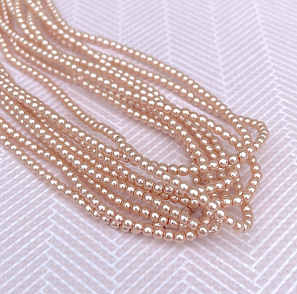 Desert Sand Round Czech Glass Pearls 2mm Strand of 150 beads