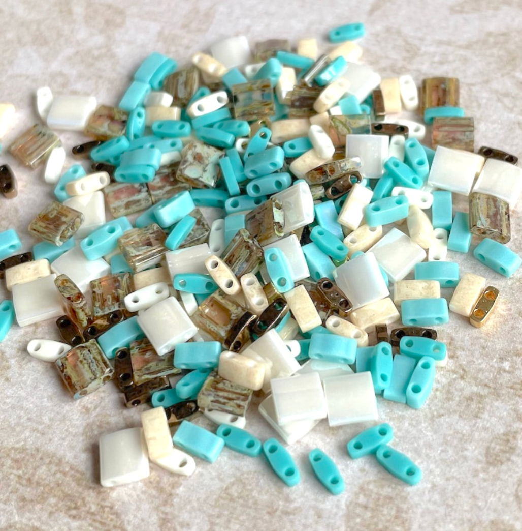 Desert Wind Assorted Colours and Sizes of Tila Beads 8 grams