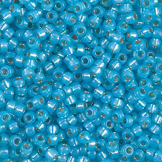 Dyed Aqua Silver Lined Alabaster 8-0647 Miyuki 8/0 Round Japanese Seed Beads 20 grams
