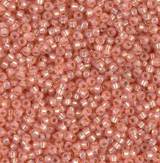 Dyed Salmon Silver Lined Alabaster 11-0642 Miyuki 11/0 Round Japanese Seed Beads 20 grams