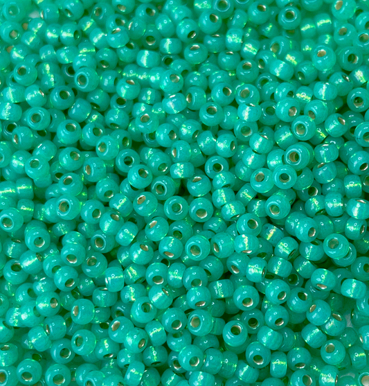 Dyed Seafoam Silver Lined Alabaster 8-0572 Miyuki 8/0 Round Japanese Seed Beads 20 grams