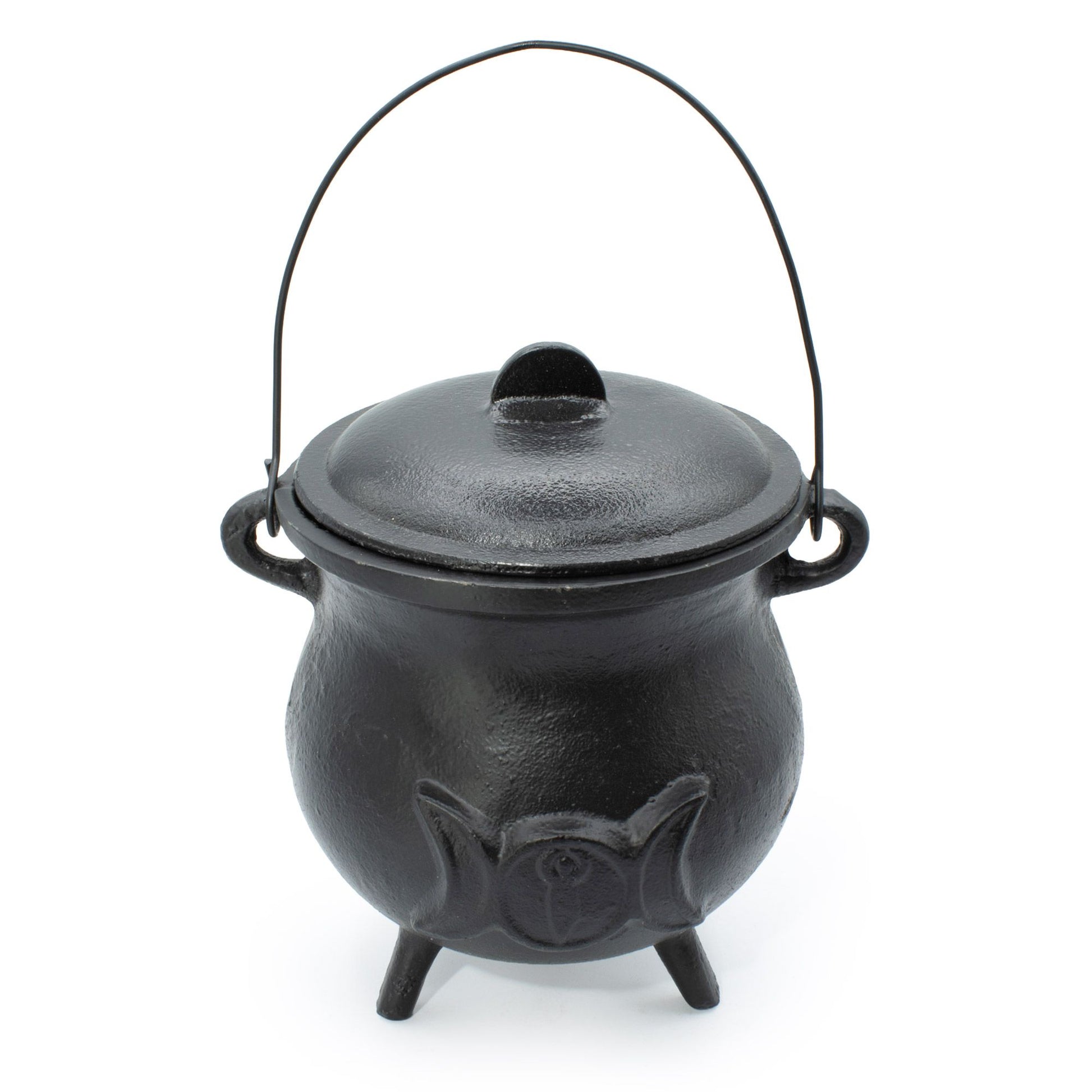 Extra Big Cast Iron Cauldron with Triple Moon 23x18cm