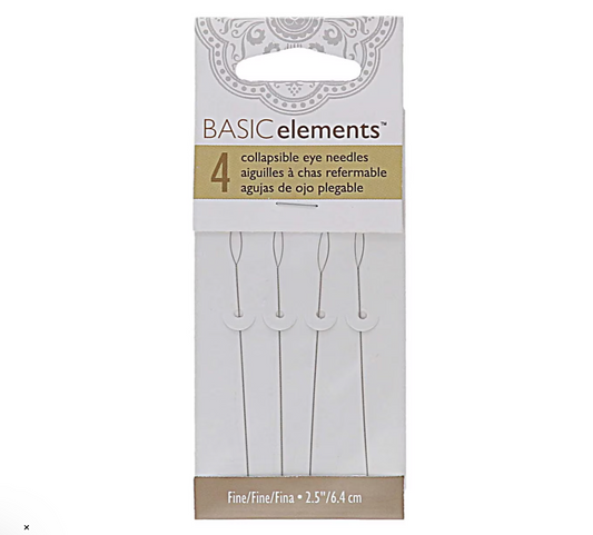 Fine Collapsible Eye Needles Basic Elements Pack of 4