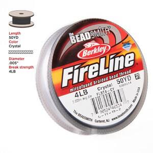 FireLine 4lb Crystal Size B Beading Thread 50 yds