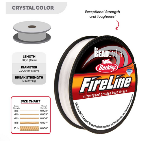 FireLine 6lb Crystal Beading Thread 50 yds