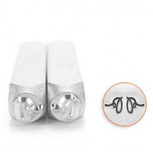 Flourish Ends M 6mm 2 Design Stamps for Metal Stamping by ImpressArt