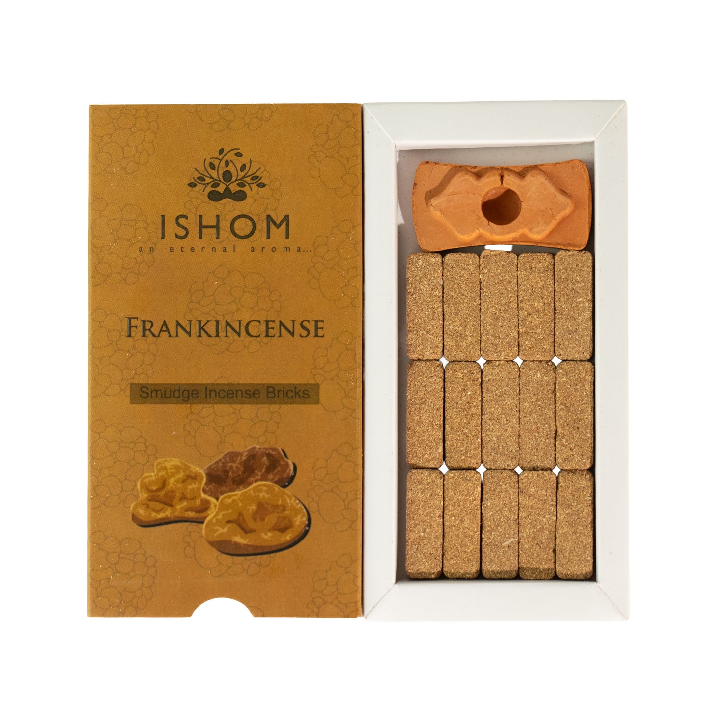 Frankincense Natural Incense Smudge Bricks and Burner Pack of 15