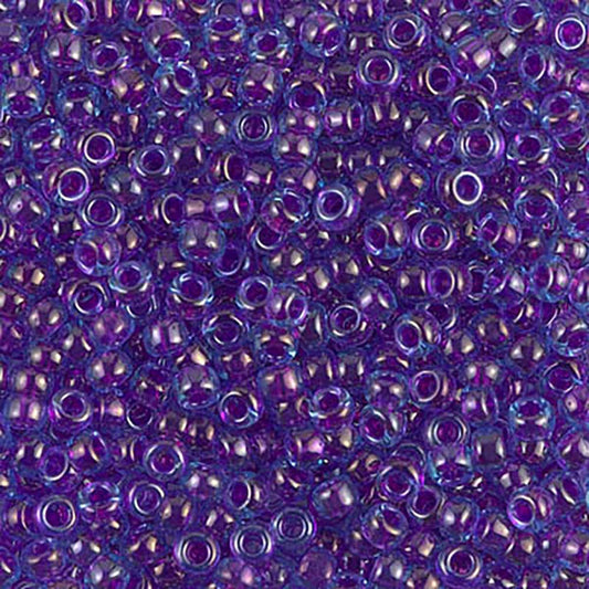 Fuchsia Lined Aqua Luster 8-0352 Miyuki 8/0 Round Japanese Seed Beads 20 grams
