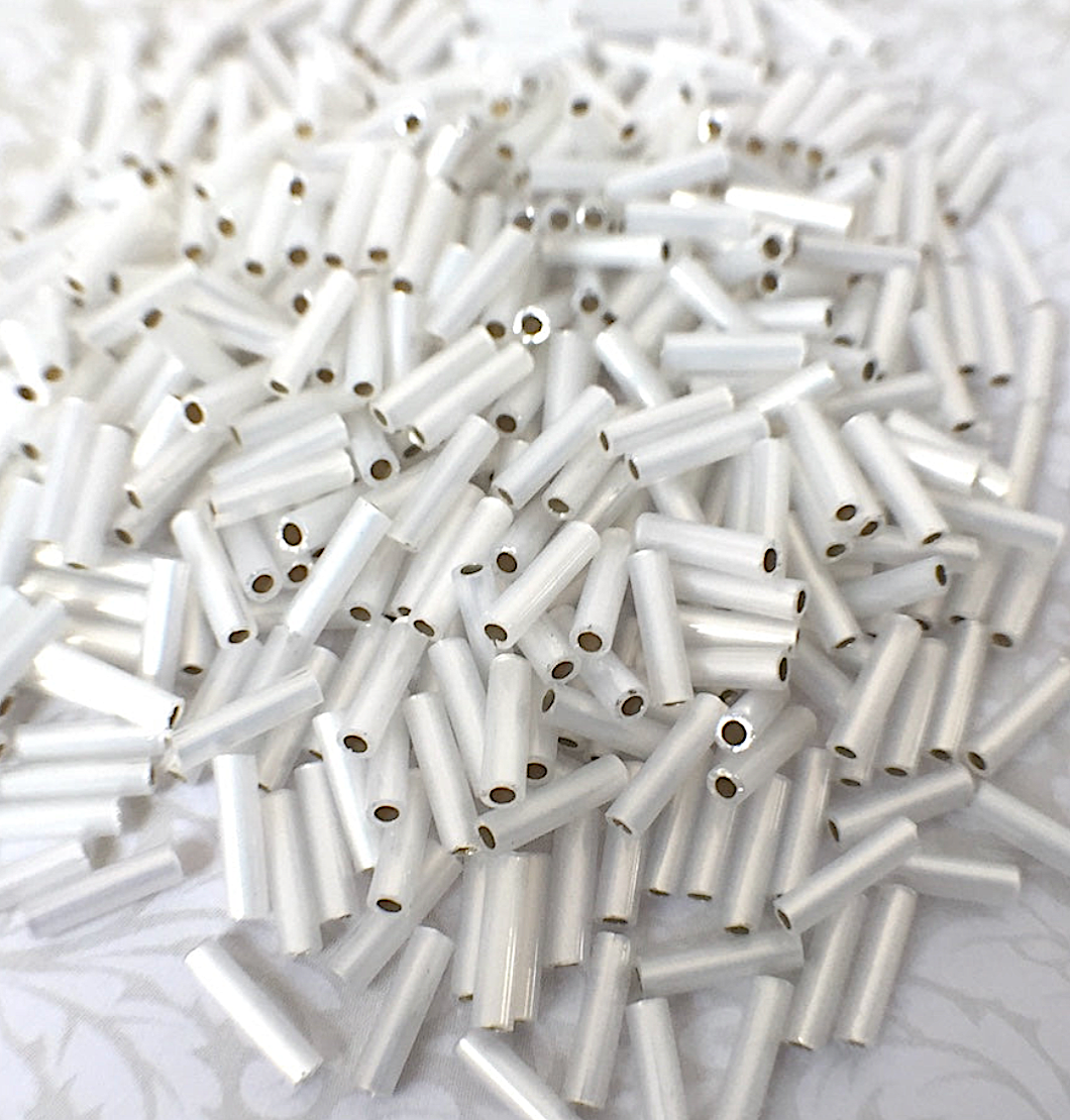 Gilt Lined Opal 6mm Miyuki Bugle Beads BGL2-9551 - 10 grams