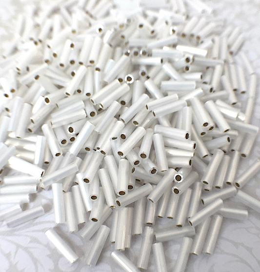 Gilt Lined Opal 6mm Miyuki Bugle Beads BGL2-9551 - 10 grams