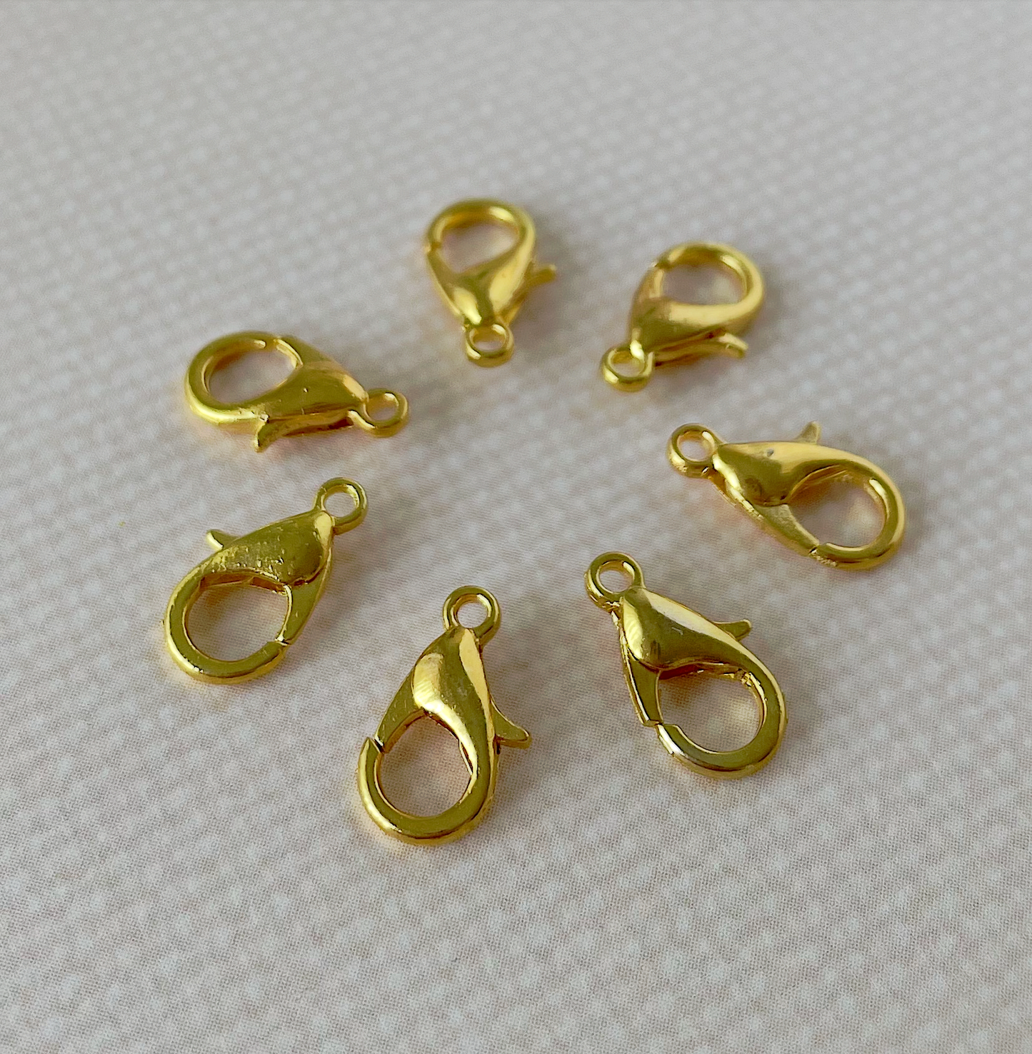 Gold Colour 12mm Lobster Claw Clasps - Pack of 50