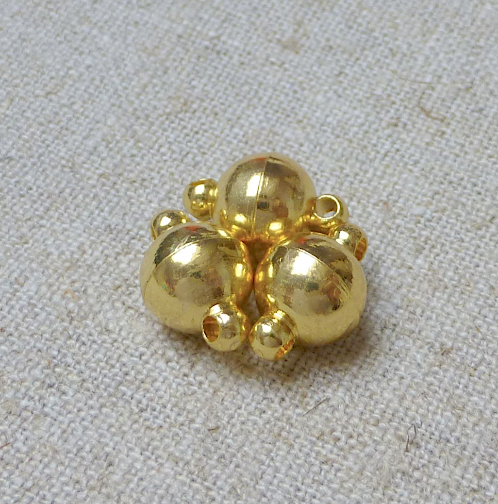 Gold Colour Strong Magnetic Clasps Round - Pack of 5 Sets