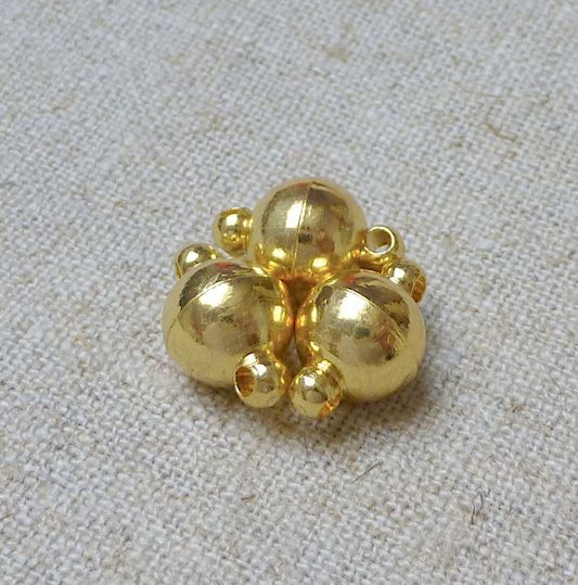 Gold Colour Strong Magnetic Clasps Round - Pack of 5 Sets