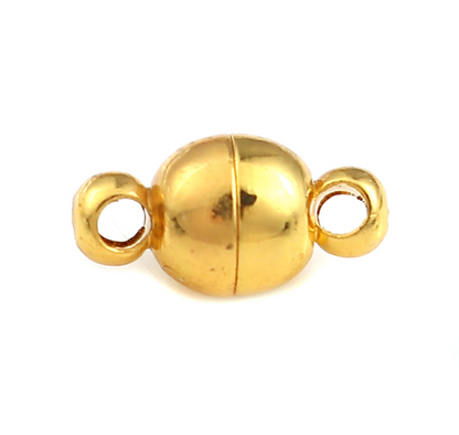 Gold Colour Strong Magnetic Clasps Round - Pack of 5 Sets