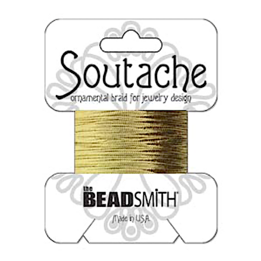 Gold Metallic 3mm Rayon Soutache Cord 3 yards