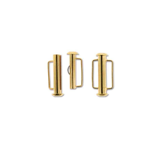 Gold Plated Slide Bar Clasp 21.5mm - Pack of 2