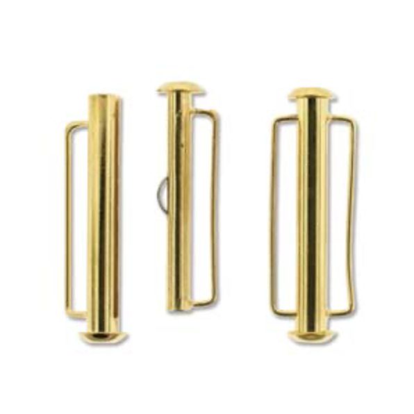 Gold Plated Slide Bar Clasp 31.5mm - Pack of 2
