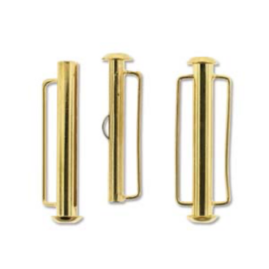 Gold Plated Slide Bar Clasp 31.5mm - Pack of 2