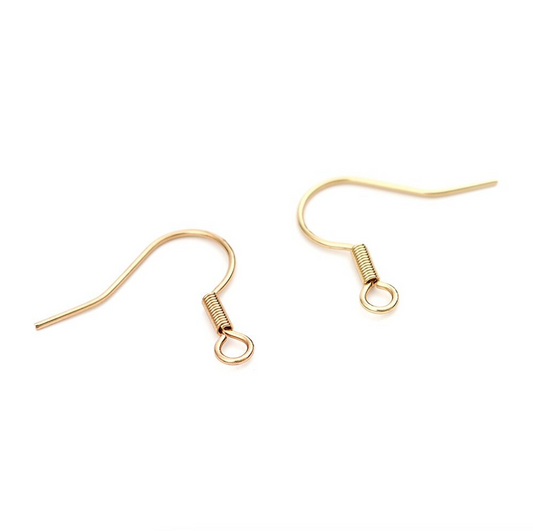 Gold Plated Stainless Steel Fishhook Ear wires Earrings Findings jewellery supplies