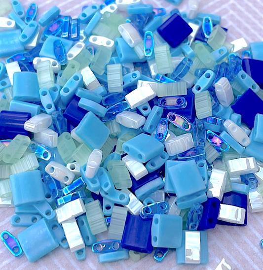 Grecian Waters Assorted Colours and Sizes of Tila Beads 8 grams