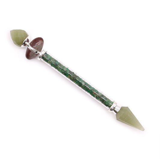 Green Aventurine Shiva Lingam Magic Wand for Happiness & Positivity