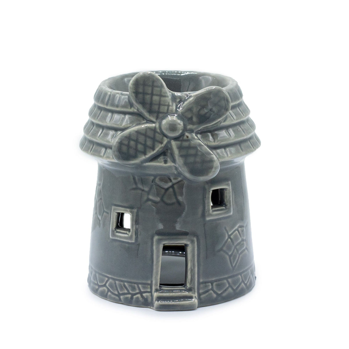 Grey Ceramic Windmill Oil Burner