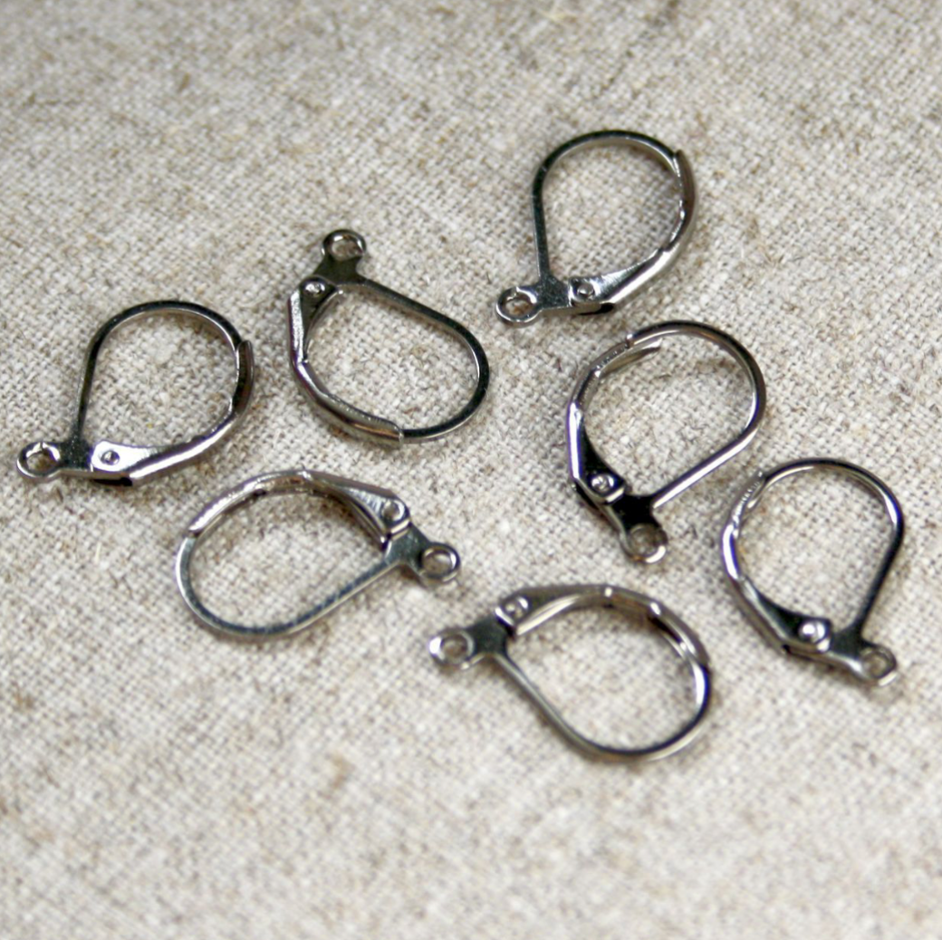 Gunmetal Leverbacks Ear hooks Earring Findings Pack of 50
