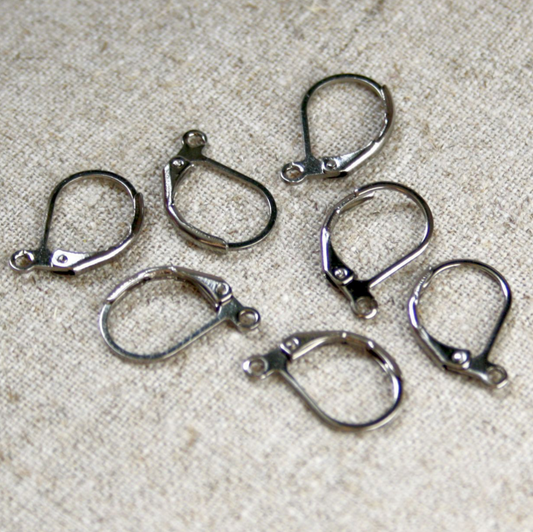 Gunmetal Leverbacks Ear hooks Earring Findings Pack of 50
