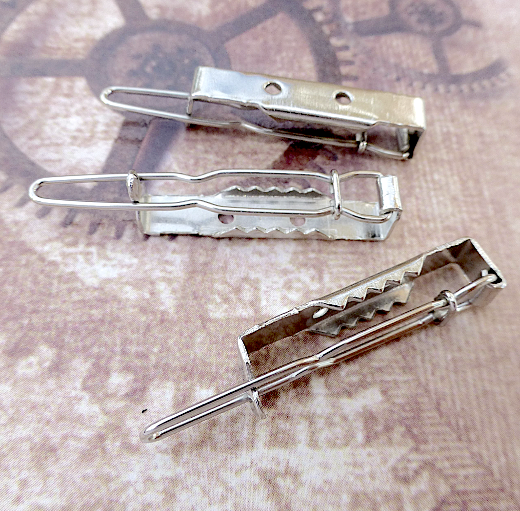 Hair Clip Findings, two holes for attaching of decorations