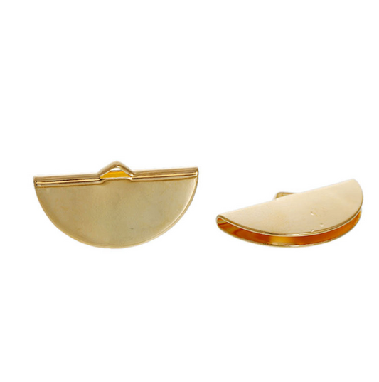 Half Round Ribbon Crimps Gold Colour Pack of 10