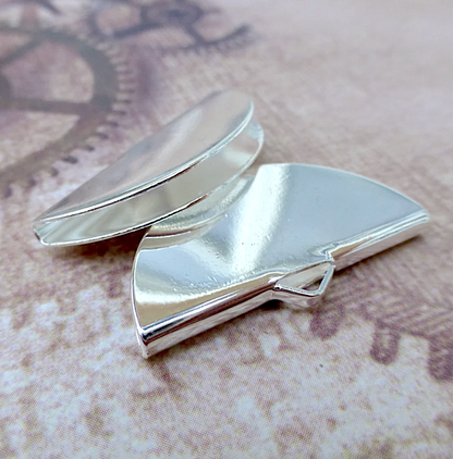 Half Round Ribbon Crimps Silver Colour Pack of 10