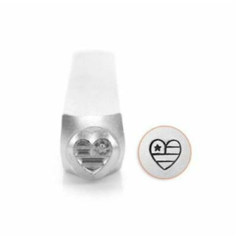 Heart Flag 6 mm Design Stamp for Metal Stamping by ImpressArt